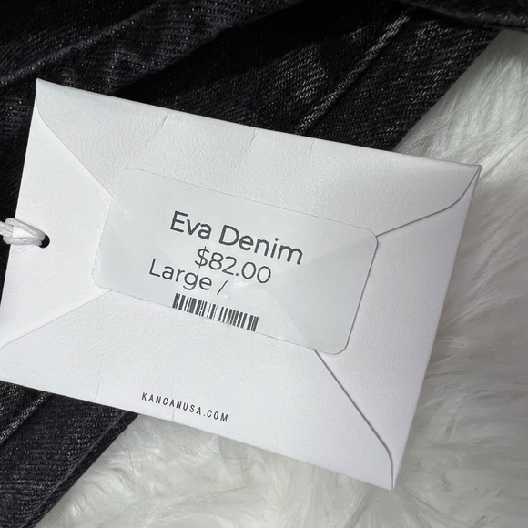 👖NWT($82)🤩 |•KANCAN•| Eva Denim Black Paper Bag Super High Rise Jeans Large👖 - Picture 4 of 9